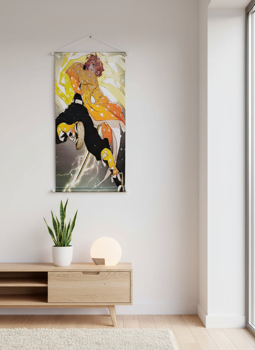 Zenitsu Lightning Strike Wall Scroll